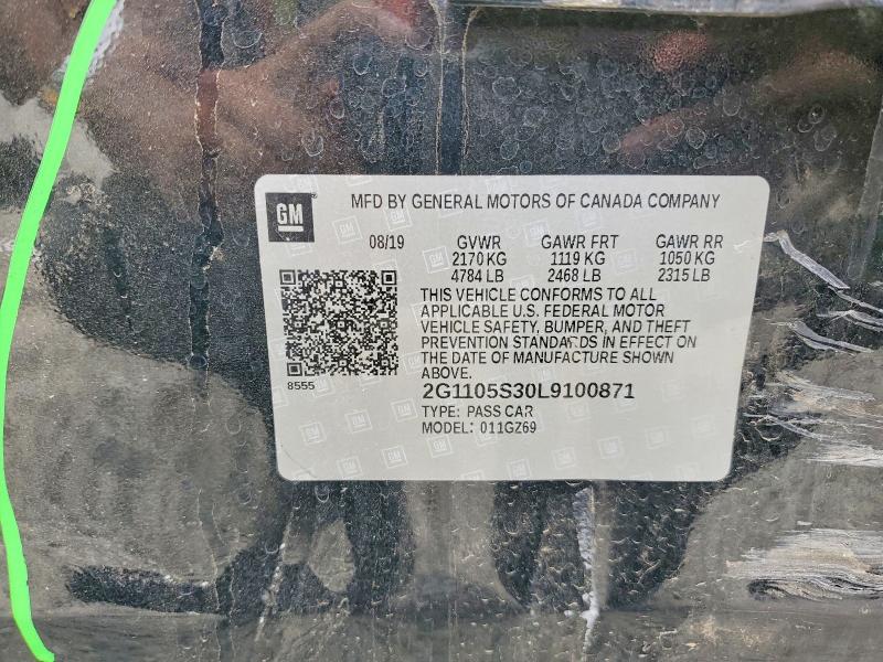 Продажа на аукционе авто 2020 Chevrolet Impala, vin: 2G1105S30L9100871, номер лота: 58148056