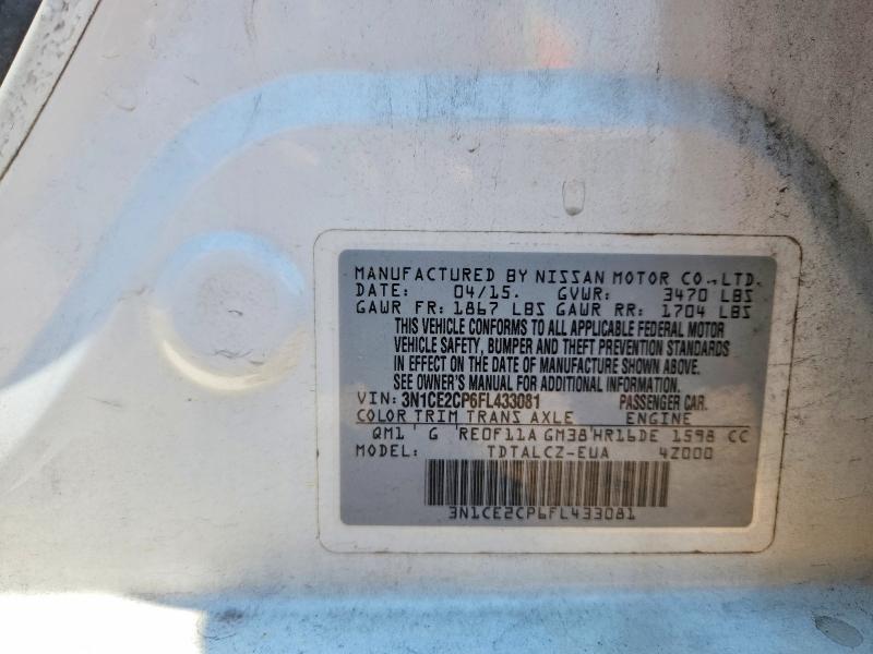Aukcja sprzedaży 2015 Nissan Versa Note, vin: 3N1CE2CP6FL433081, numer aukcji: 58787036