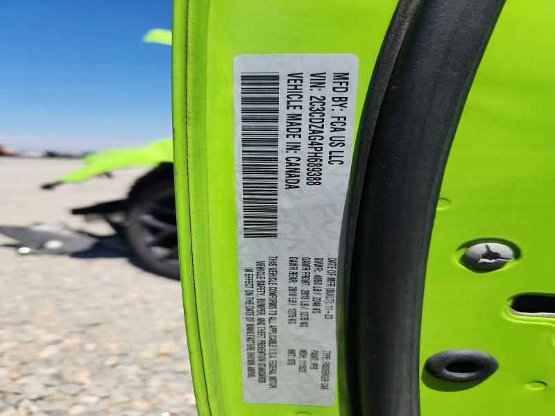 57371076 :رقم المزاد ، 2C3CDZAG4PH689388 vin ، 2023 Dodge Challenger مزاد بيع