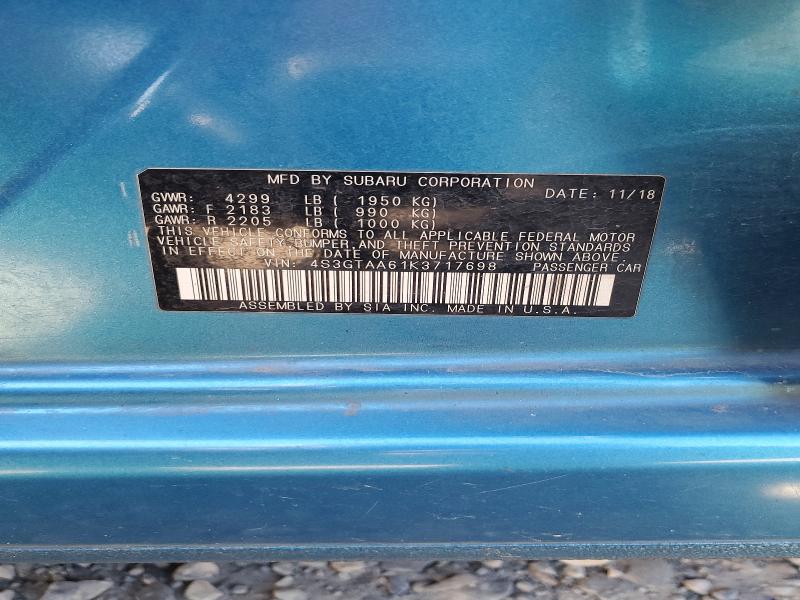 Auction sale of the 2019 Subaru Impreza, vin: 4S3GTAA61K3717698, lot number: 55770476