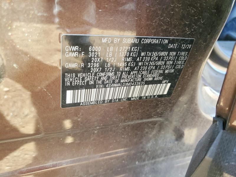 Продажа на аукционе авто 2021 Subaru Ascent, vin: 4S4WMALDXM3433635, номер лота: 55802326