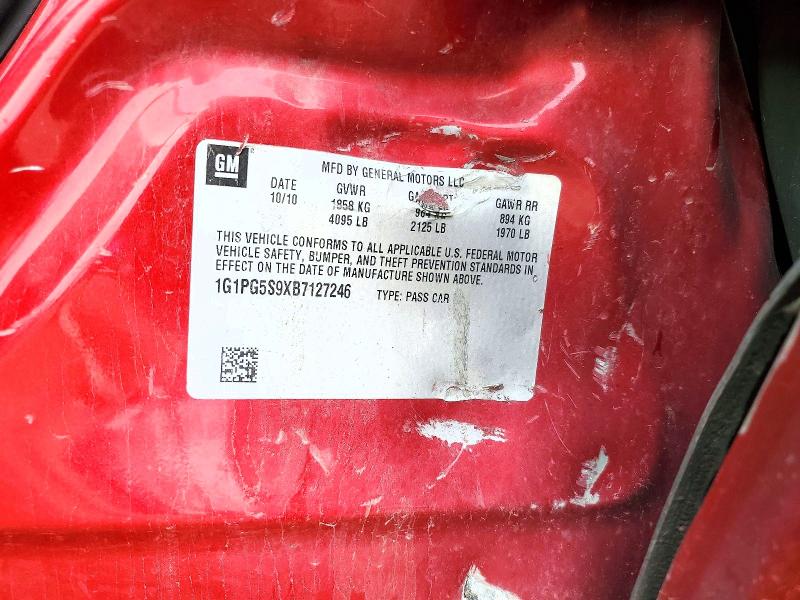 56362136 :رقم المزاد ، 1G1PG5S9XB7127246 vin ، 2011 Chevrolet Cruze مزاد بيع
