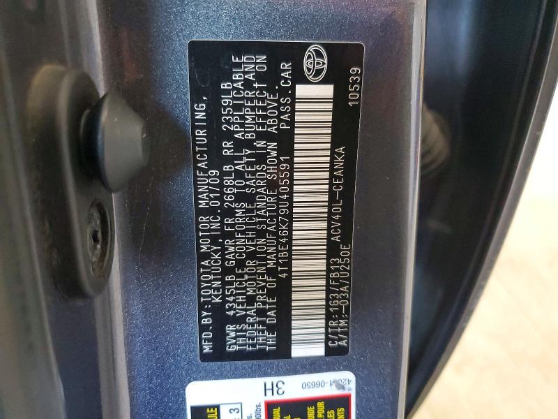 Aukcja sprzedaży 2009 Toyota Camry, vin: 4T1BE46K79U405591, numer aukcji: 56739086