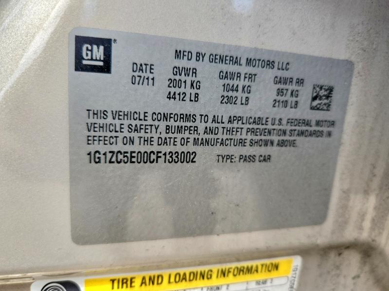 Продажа на аукционе авто 2012 Chevrolet Malibu, vin: 1G1ZC5E00CF133002, номер лота: 58790706