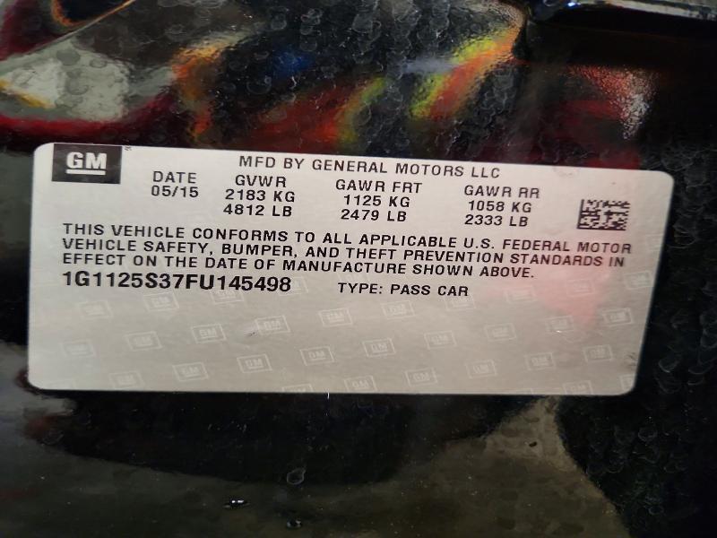 58214716 :رقم المزاد ، 1G1125S37FU145498 vin ، 2015 Chevrolet Impala مزاد بيع