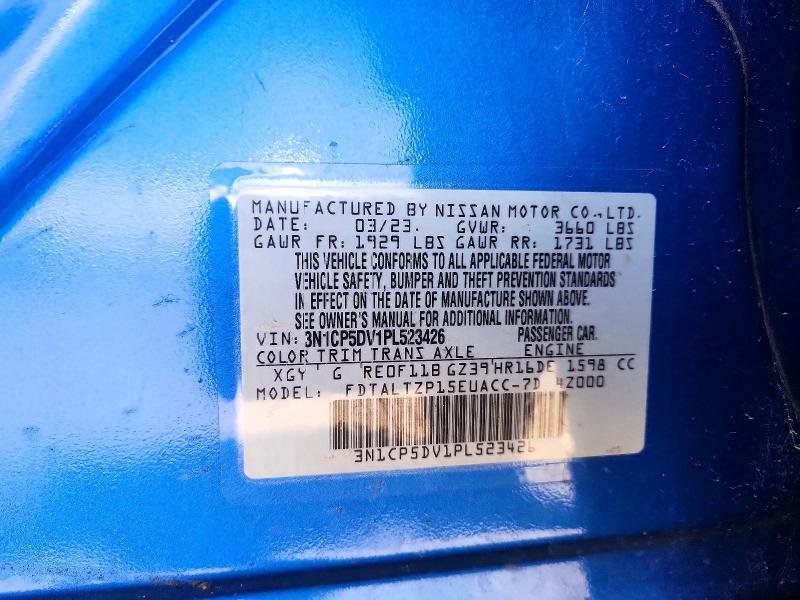 Продаж на аукціоні авто 2023 Nissan Kicks, vin: 3N1CP5DV1PL523426, номер лоту: 56177216