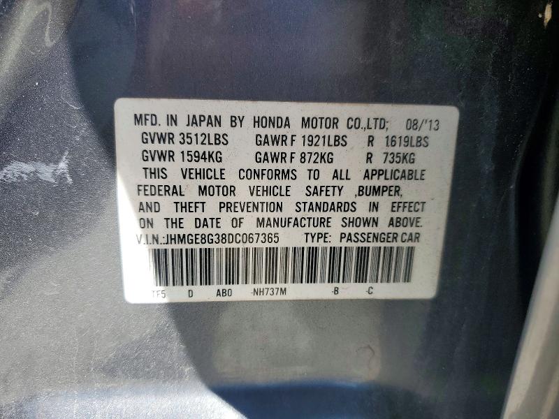 Продажа на аукционе авто 2013 Honda Fit, vin: JHMGE8G38DC067365, номер лота: 57147556
