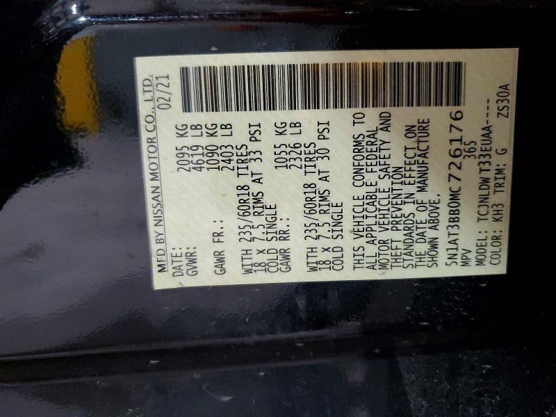 55816346 :رقم المزاد ، 5N1AT3BB0MC726176 vin ، 2021 Nissan Rogue مزاد بيع