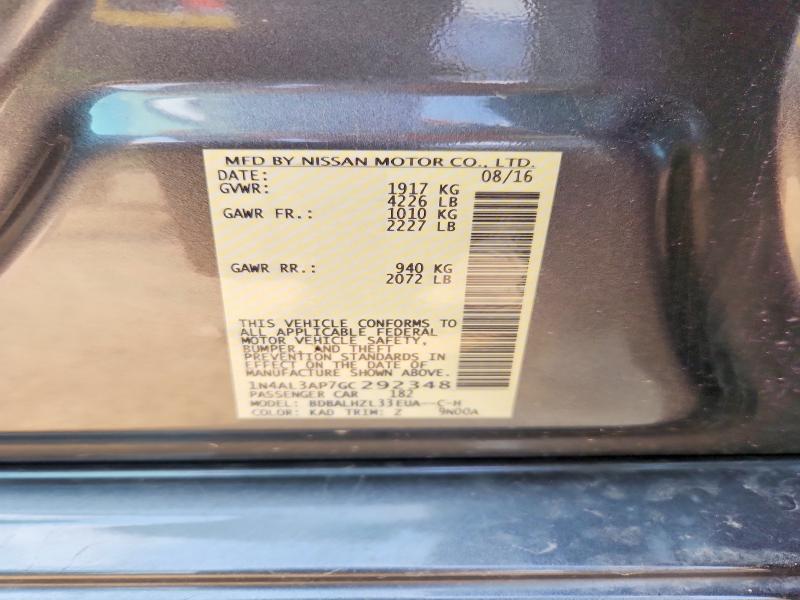 Продаж на аукціоні авто 2016 Nissan Altima, vin: 1N4AL3AP7GC292348, номер лоту: 58220346