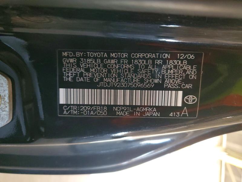 Aukcja sprzedaży 2007 Toyota Yaris, vin: JTDJT923075096569, numer aukcji: 56511176