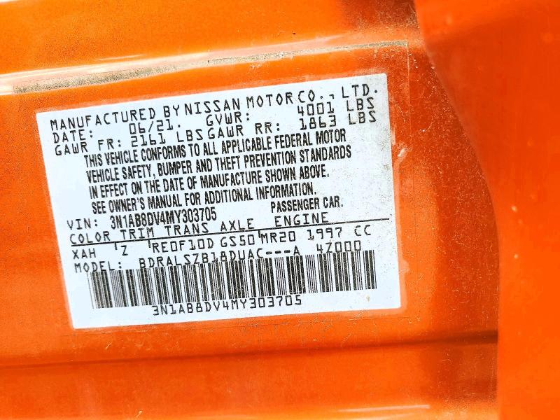Aukcja sprzedaży 2021 Nissan Sentra, vin: 3N1AB8DV4MY303705, numer aukcji: 58282016