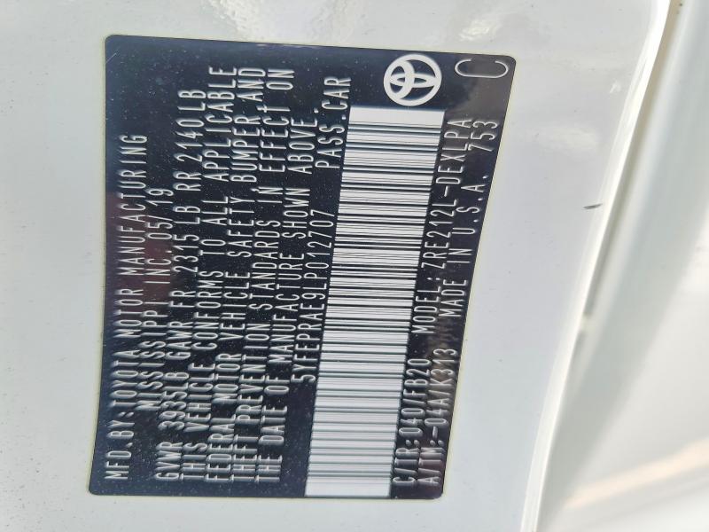 55865276 :رقم المزاد ، 5YFEPRAE9LP012707 vin ، 2020 Toyota Corolla مزاد بيع