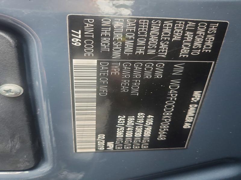 Aukcja sprzedaży 2019 Mercedes-benz Sprinter, vin: WD4PF0CD8KP085648, numer aukcji: 79136075