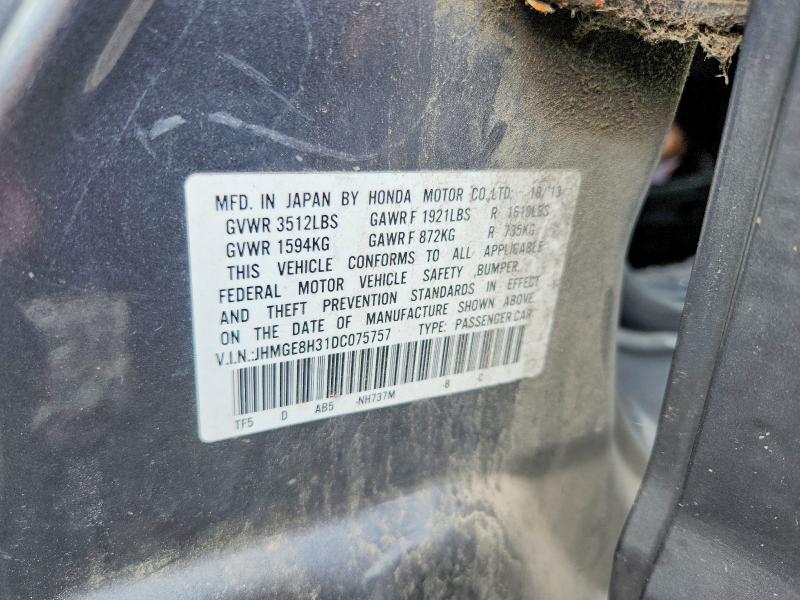 Aukcja sprzedaży 2013 Honda Fit, vin: JHMGE8H31DC075757, numer aukcji: 56664516