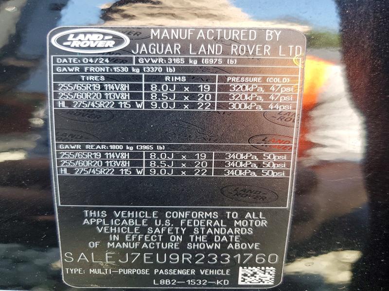 Aukcja sprzedaży 2024 Land Rover Defender, vin: SALEJ7EU9R2331760, numer aukcji: 57325296
