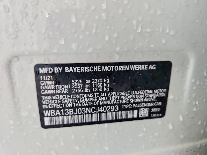 Продажа на аукционе авто 2022 Bmw 530, vin: WBA13BJ03NCJ40293, номер лота: 55531766