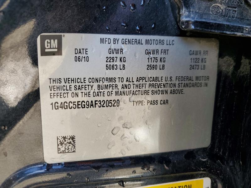 2010 Buick Lacrosse მანქანა იყიდება აუქციონზე, vin: 1G4GC5EG9AF320520, აუქციონის ნომერი: 56111976
