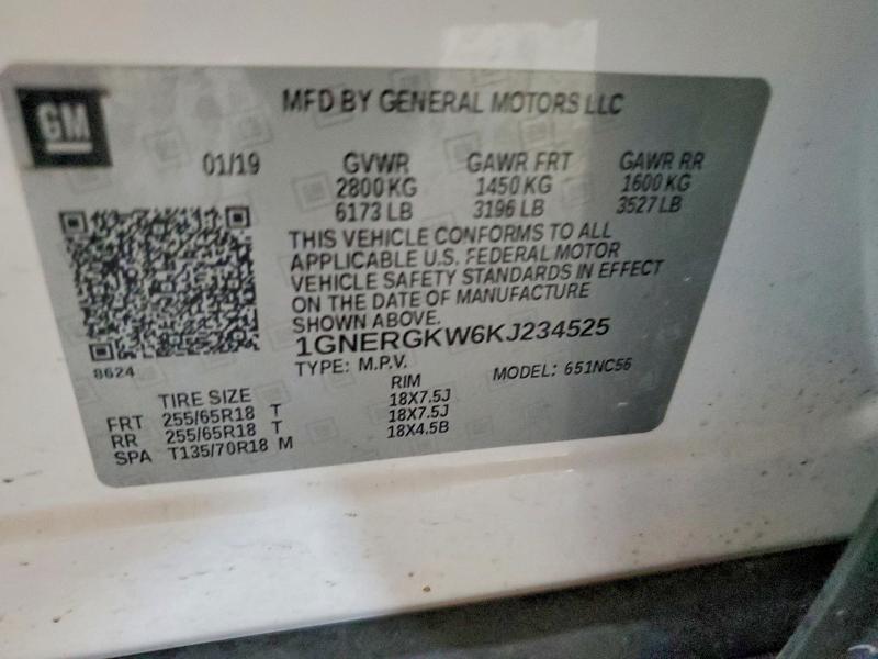 Продаж на аукціоні авто 2019 Chevrolet Traverse, vin: 1GNERGKW6KJ234525, номер лоту: 56524676