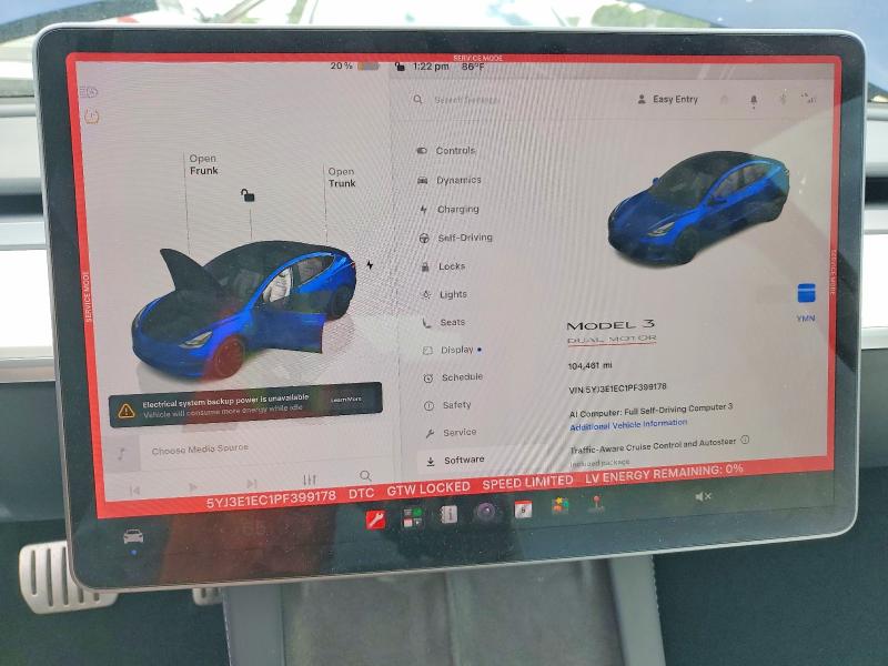 Продаж на аукціоні авто 2023 Tesla Model 3, vin: 5YJ3E1EC1PF399178, номер лоту: 56043286