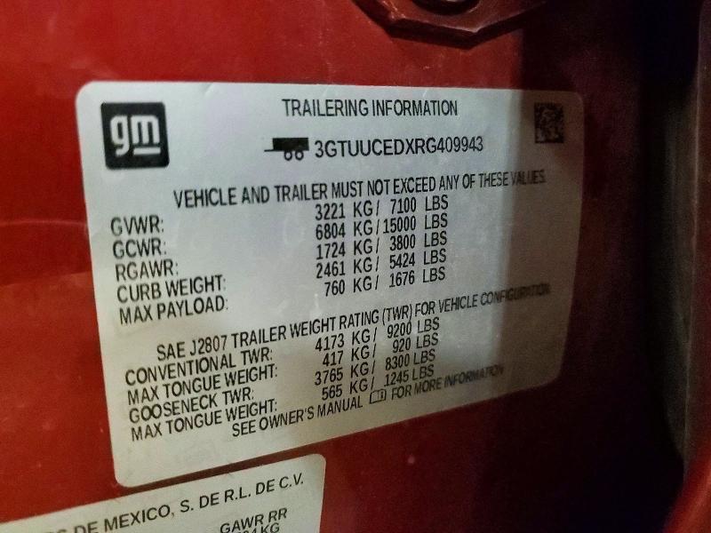59070936 :رقم المزاد ، 3GTUUCEDXRG409943 vin ، 2024 Gmc Sierra مزاد بيع