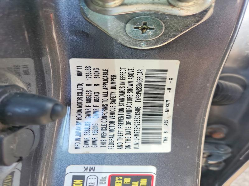 58810966 :رقم المزاد ، JHMZE2H72BS012405 vin ، 2011 Honda Insight مزاد بيع