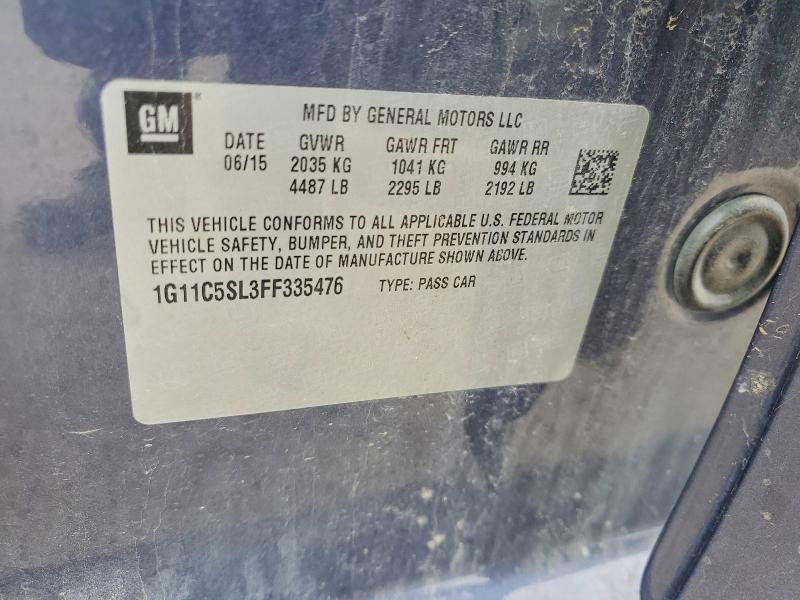 2015 Chevrolet Malibu მანქანა იყიდება აუქციონზე, vin: 1G11C5SL3FF335476, აუქციონის ნომერი: 56082096