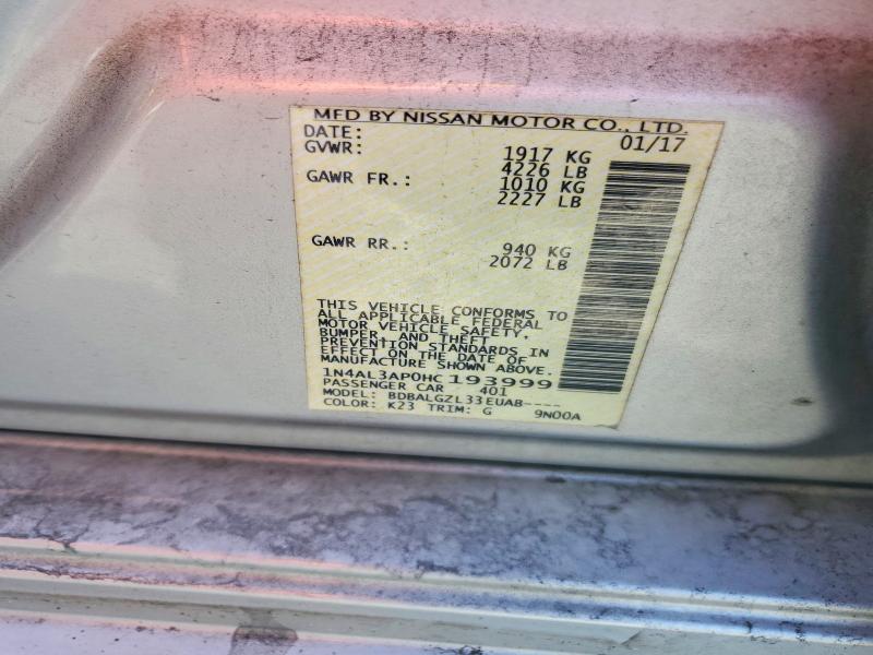 Aukcja sprzedaży 2017 Nissan Altima, vin: 1N4AL3AP0HC193999, numer aukcji: 57011366