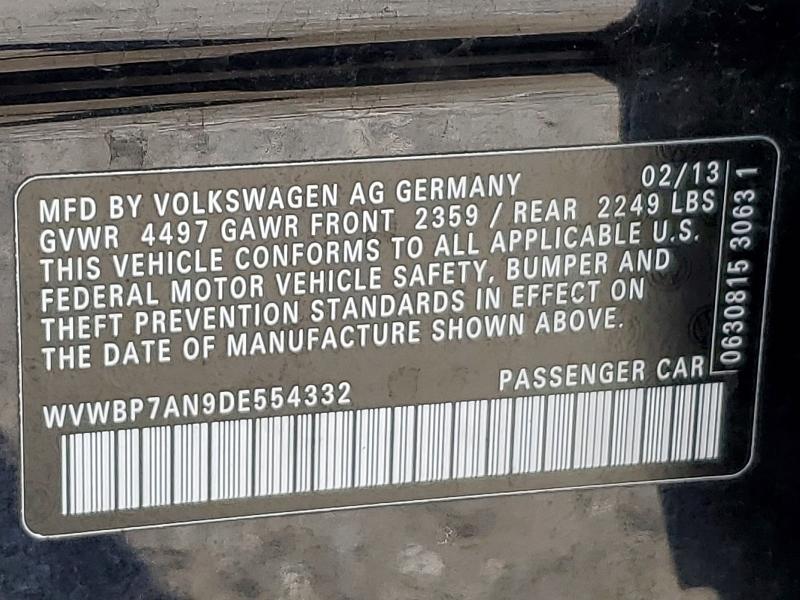 Продаж на аукціоні авто 2013 Volkswagen Cc, vin: WVWBP7AN9DE554332, номер лоту: 55892876