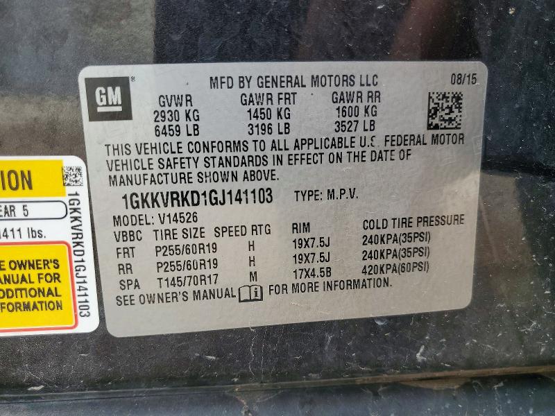 Продаж на аукціоні авто 2016 Gmc Acadia, vin: 1GKKVRKD1GJ141103, номер лоту: 56059986