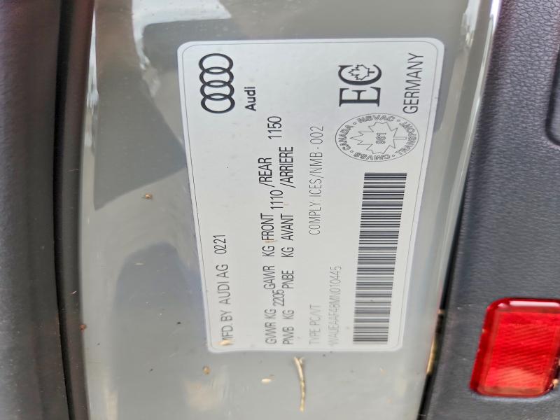 Продажа на аукционе авто 2021 Audi A4, vin: WAUEAAF48MN010445, номер лота: 58330206