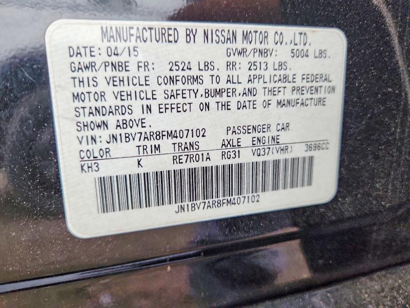 Продажа на аукционе авто 2015 Infiniti Q50, vin: JN1BV7AR8FM407102, номер лота: 57627736