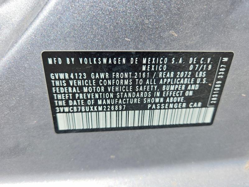 Продаж на аукціоні авто 2019 Volkswagen Jetta, vin: 3VWCB7BUXKM226897, номер лоту: 57420266