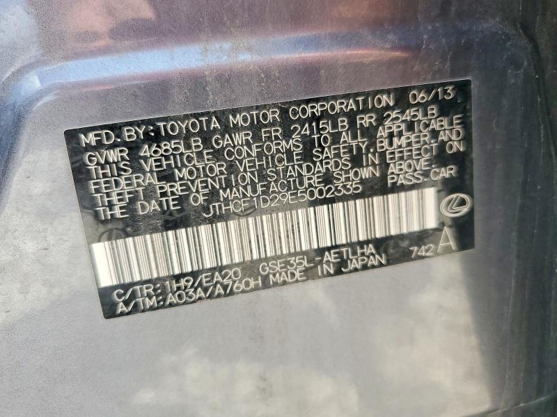 Aukcja sprzedaży 2014 Lexus Is, vin: JTHCF1D29E5002335, numer aukcji: 59148436