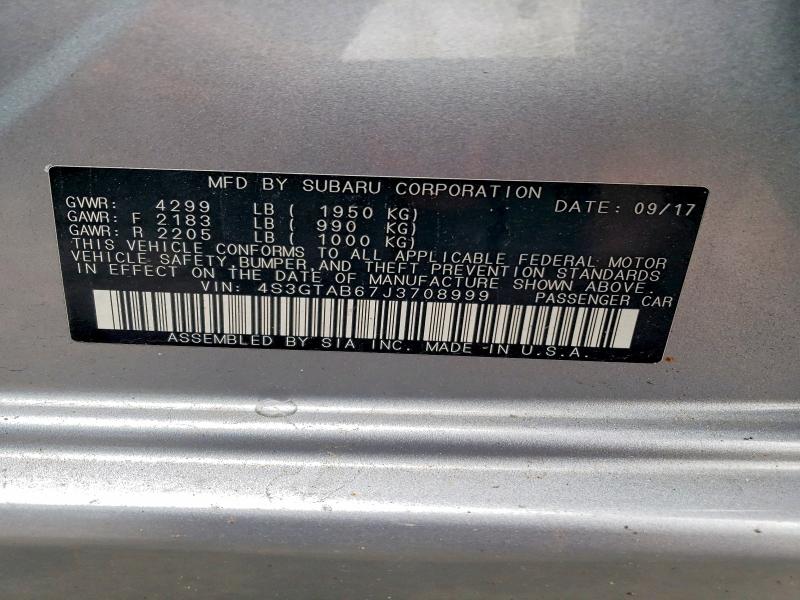 Продаж на аукціоні авто 2018 Subaru Impreza, vin: 4S3GTAB67J3708999, номер лоту: 57407806