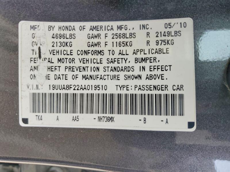 Aukcja sprzedaży 2010 Acura Tl, vin: 19UUA8F22AA019510, numer aukcji: 57387756