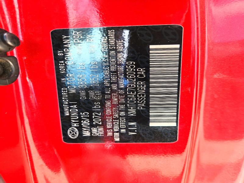 Продажа на аукционе авто 2016 Hyundai Veloster, vin: KMHTC6AE7GU260959, номер лота: 57248536