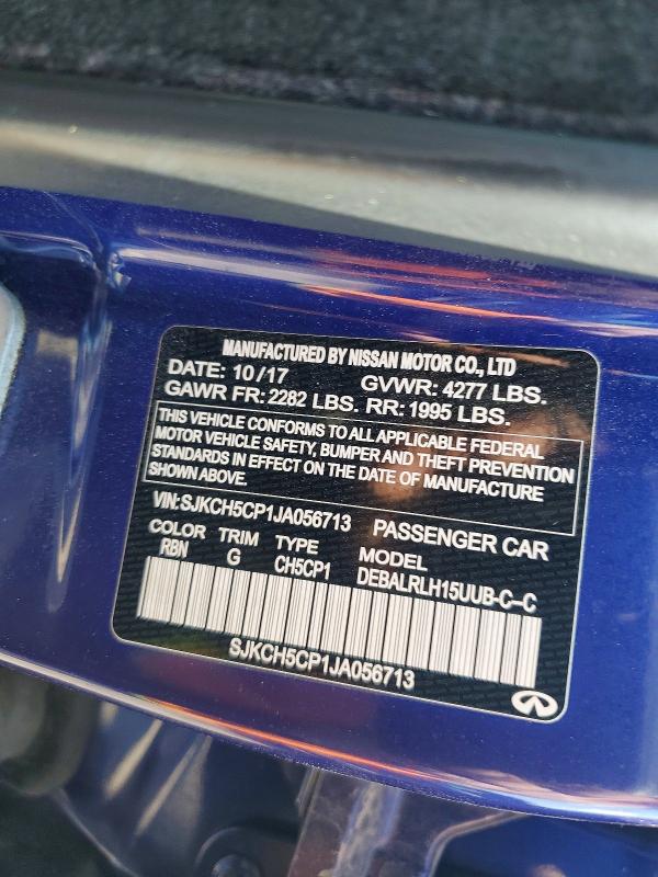 85635995 :رقم المزاد ، SJKCH5CP1JA056713 vin ، 2018 Infiniti Qx30 مزاد بيع