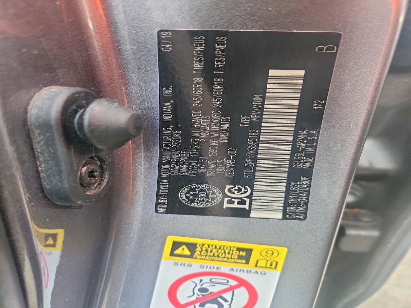 85615985 :رقم المزاد ، 5TDJZRFH7KS595182 vin ، 2019 Toyota Highlander مزاد بيع