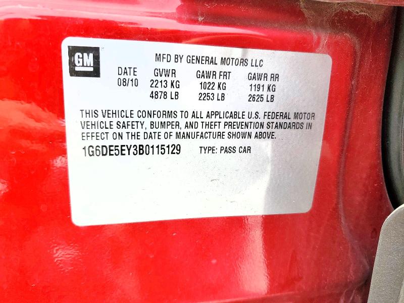Продажа на аукционе авто 2011 Cadillac Cts, vin: 1G6DE5EY3B0115129, номер лота: 57878156