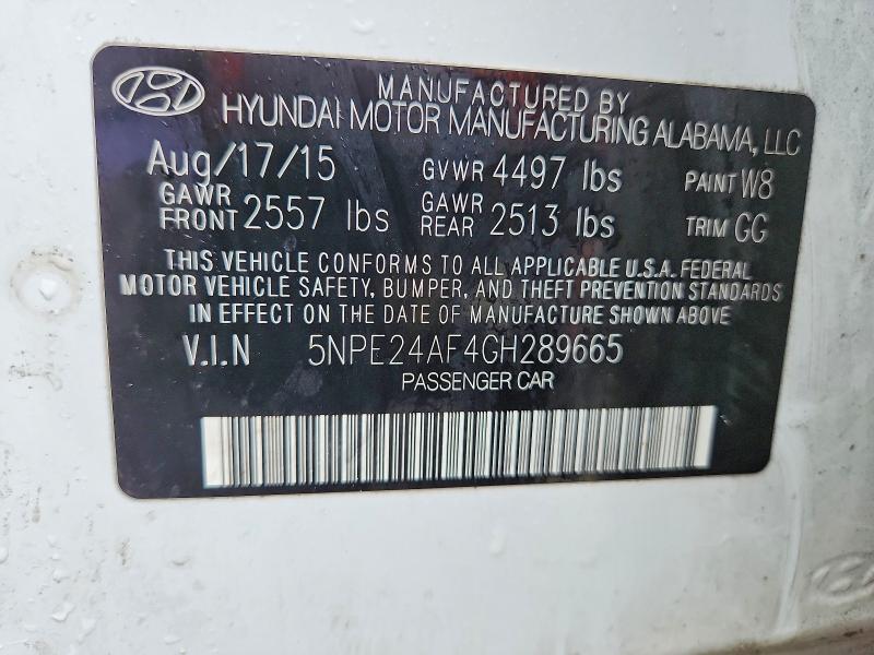 2016 Hyundai Sonata მანქანა იყიდება აუქციონზე, vin: 5NPE24AF4GH289665, აუქციონის ნომერი: 58404056