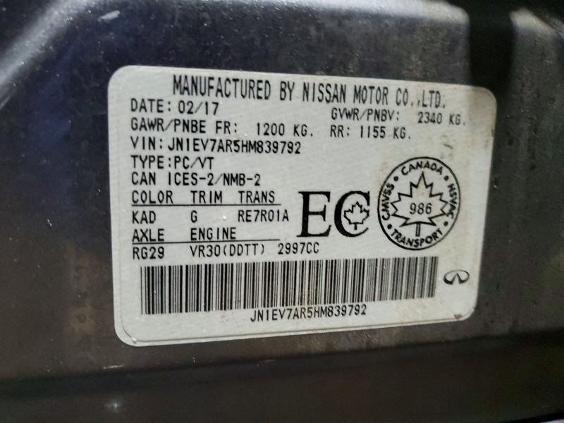 Aukcja sprzedaży 2017 Infiniti Q50, vin: JN1EV7AR5HM839792, numer aukcji: 55791346