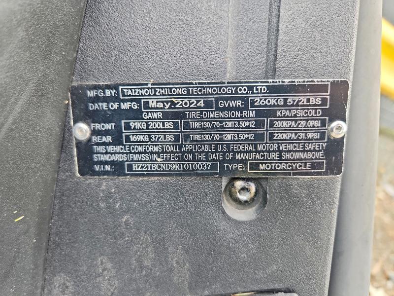 58696106 :رقم المزاد ، HZ2TBCND9R1010037 vin ، 2024 Zhilong Bws Tank مزاد بيع