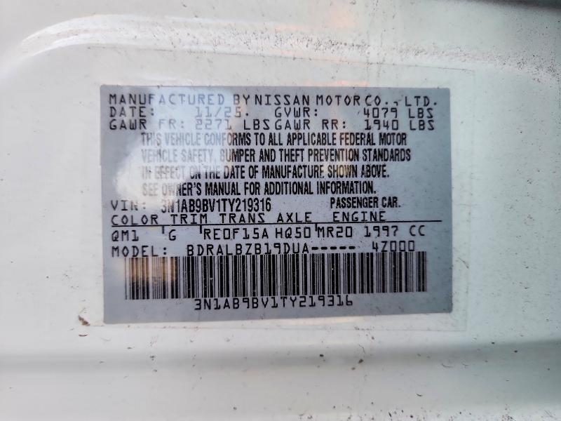 2026 Nissan Sentra მანქანა იყიდება აუქციონზე, vin: 3N1AB9BV1TY219316, აუქციონის ნომერი: 57949596