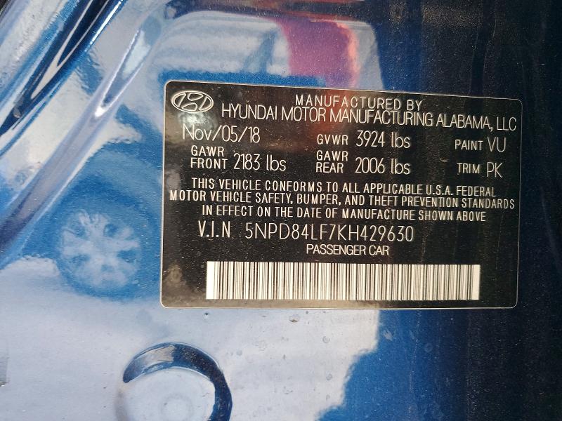 Продаж на аукціоні авто 2019 Hyundai Elantra, vin: 5NPD84LF7KH429630, номер лоту: 56260776