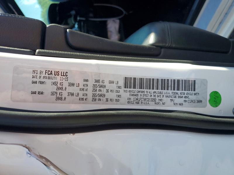 55987036 :رقم المزاد ، 1C4RJFCT0FC213292 vin ، 2015 Jeep Grand Cherokee مزاد بيع