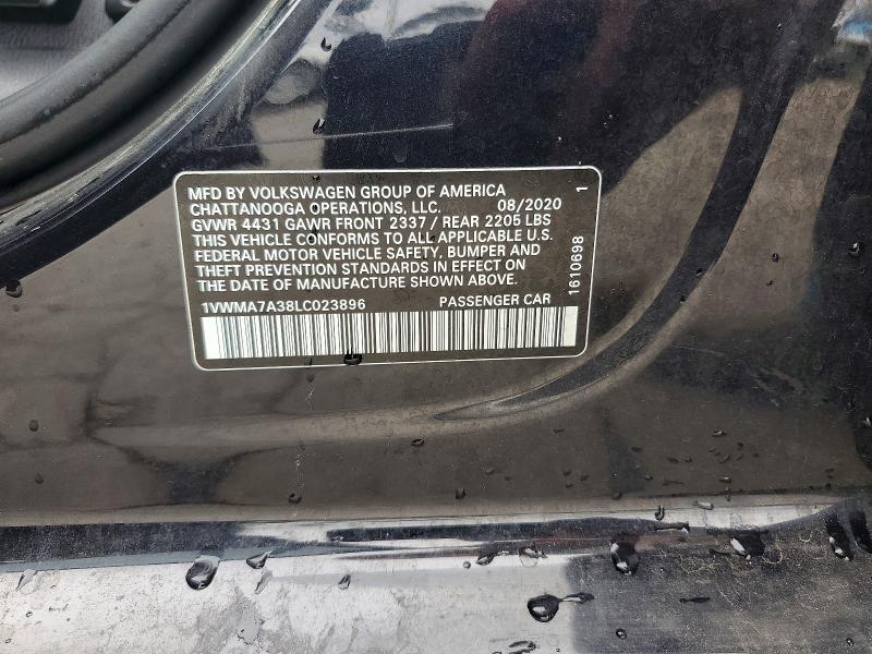 58891366 :رقم المزاد ، 1VWMA7A38LC023896 vin ، 2020 Volkswagen Passat مزاد بيع