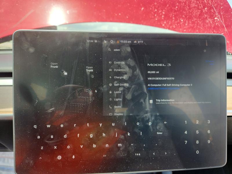 55625986 :رقم المزاد ، 5YJ3E1EA3NF103170 vin ، 2022 Tesla Model 3 مزاد بيع