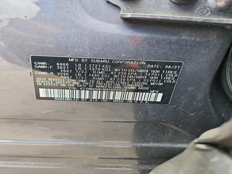 Продажа на аукционе авто 2021 Subaru Ascent, vin: 4S4WMAMD8M3460556, номер лота: 58713306