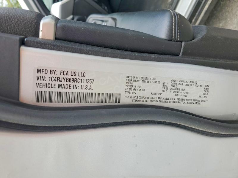 2024 Jeep Grand Cherokee მანქანა იყიდება აუქციონზე, vin: 1C4RJYB69RC111257, აუქციონის ნომერი: 56993156