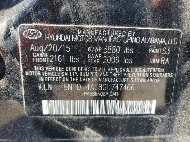 Продажа на аукционе авто 2016 Hyundai Elantra, vin: 5NPDH4AE8GH747466, номер лота: 58431476